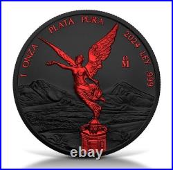 2024 Mexico Libertad 1 oz Silver Black Platinum Fire Edition