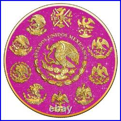 2024 Mexico Libertad 1 oz Silver Coin Pink Sapphire & Mother of Pearl Edition
