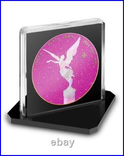 2024 Mexico Libertad 1 oz Silver Coin Pink Sapphire & Mother of Pearl Edition