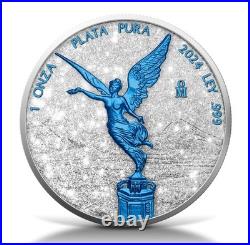 2024 Mexico Libertad 1 oz Silver Diamond Dusted & Ice Edition