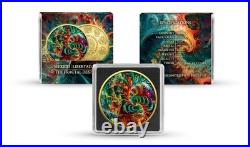 2024 Mexico Libertad 1 oz Silver Fractal Destiny Metallic Color with Green Holo