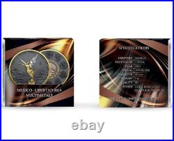 2024 Mexico Libertad 1 oz Silver Multimetals Double Gold and Ruthenium Gild Coin