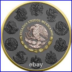 2024 Mexico Libertad 1 oz Silver Multimetals Double Gold and Ruthenium Gild Coin