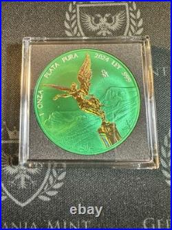 2024 Mexico Libertad 1 oz Silver Space Green Holo Last in Series of 3