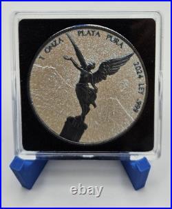 2024 Mexico Libertad 1oz Silver Coin - Mother of Pearl Black Platinum Edition