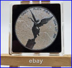 2024 Mexico Libertad 1oz Silver Coin - Mother of Pearl Black Platinum Edition
