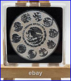 2024 Mexico Libertad 1oz Silver Coin - Mother of Pearl Black Platinum Edition