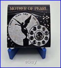 2024 Mexico Libertad 1oz Silver Coin - Mother of Pearl Black Platinum Edition