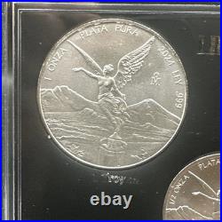 2024 Mexico Libertad. 999 Fine Silver 5 Coin Uncirculated Collection Set