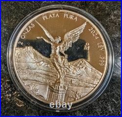 2024 Mexico Libertad. 999 Silver 2 ounce PROOF Coin. Bu. Very Gradable