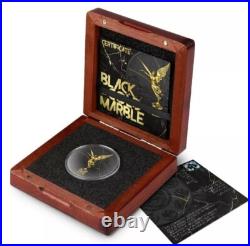 2024 Mexico Libertad Black & Gold Marble 1oz Silver Colorized Ceramic Coated