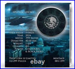 2024 Mexico Libertad Black Hologram Dark Secrets 1 oz Silver Colorized Coin