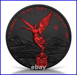 2024 Mexico Libertad Black Platinum Fire Edition 1 oz Silver Coin