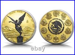 2024 Mexico Libertad Black Platinum & Gold Edition Coin 1 oz. 999 Silver Box/COA