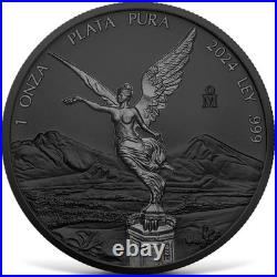 2024 Mexico Libertad Black Platinum & Ruthenium Edition 1 oz. 999 Silver Coin