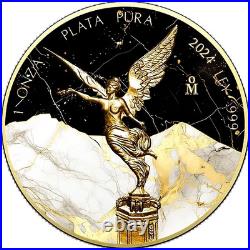 2024 Mexico Libertad Black & White Golden Marble Edition 1 oz. 999 Silver Coin 2024 Mexico Libertad Black & White Golden Marble Edition 1 oz. 999 Silver Coin
