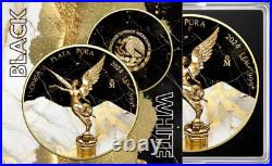 2024 Mexico Libertad Black & White Golden Marble Edition 1 oz. 999 Silver Coin 2024 Mexico Libertad Black & White Golden Marble Edition 1 oz. 999 Silver Coin