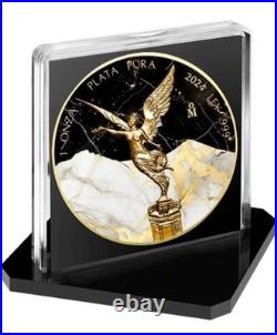 2024 Mexico Libertad Black & White Golden Marble Edition 1oz. Silver Coin