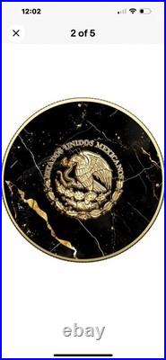 2024 Mexico Libertad Black & White Golden Marble Edition 1oz. Silver Coin