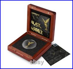 2024 Mexico Libertad Black and Gold Marble 1 oz Silver Colorized Ceramic Coated