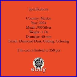 2024 Mexico Libertad Black and Orange Diamond Dust Edition 1 oz Silver Coin