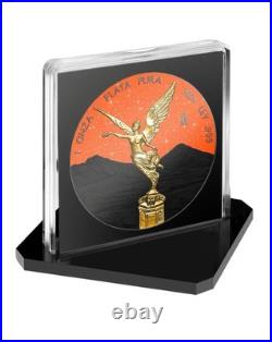 2024 Mexico Libertad Black and Orange Diamond Dust Edition 1 oz Silver Coin