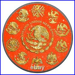 2024 Mexico Libertad Black and Orange Diamond Dust Edition 1 oz Silver Coin