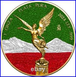 2024 Mexico Libertad Colors of Mexico Edition 1 oz. 9999 Silver Coin in Capsule