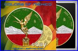 2024 Mexico Libertad Colors of Mexico Edition 1 oz. 9999 Silver Coin in Capsule