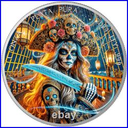2024 Mexico Libertad Dia De Los Muertos CORSAIR PIRATE 1 oz Color Silver Coin 2024 Mexico Libertad Dia De Los Muertos CORSAIR PIRATE 1 oz Color Silver Coin