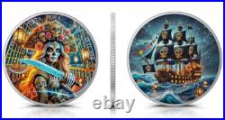 2024 Mexico Libertad Dia De Los Muertos CORSAIR PIRATE 1 oz Color Silver Coin 2024 Mexico Libertad Dia De Los Muertos CORSAIR PIRATE 1 oz Color Silver Coin