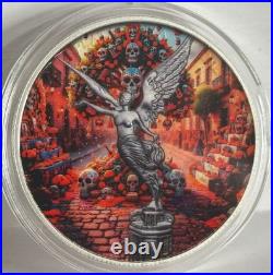 2024 Mexico Libertad Dia De Los Muertos Tree of Death 1 oz Color Silver Art Coin