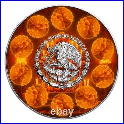 2024 Mexico Libertad Dia De Muertos Edition 1 oz Silver Art Coin mintage of 250