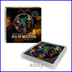 2024 Mexico Libertad Dia De Muertos Edition 1 oz Silver Art Coin mintage of 250