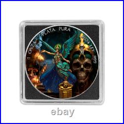 2024 Mexico Libertad Dia De Muertos Edition 1 oz Silver Art Coin mintage of 250