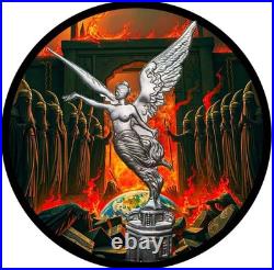 2024 Mexico Libertad End of the World 1 oz Colorized Silver Art Coin 100 Minted