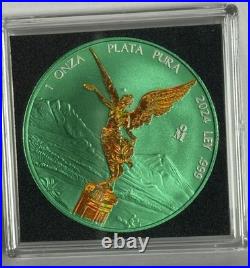 2024 Mexico Libertad Germania Mint Space Green Holographic 1 oz silver Art coin