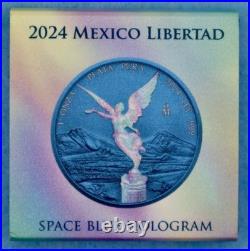 2024 Mexico Libertad Hard-to-Find Space Blue Hologram 1 oz. 999 Silver, #322/399