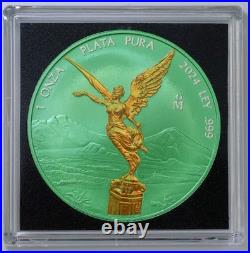 2024 Mexico Libertad Hard-to-Find Space Green Hologram 1 oz. 999 Silver, #30/399