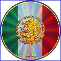 2024 Mexico Libertad Holo Diamond Dust Gold & Platinum Edition 1 oz Silver Coin