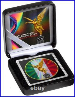2024 Mexico Libertad Holo Diamond Dust Gold & Platinum Edition 1 oz Silver Coin