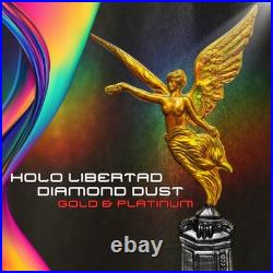2024 Mexico Libertad Holo Diamond Dust Gold & Platinum Edition 1 oz Silver Coin