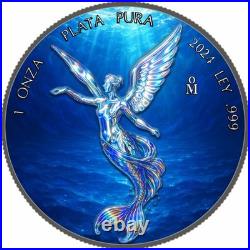 2024 Mexico Libertad Holo Mermaid Blue Ocean Edition 1 oz Silver Coin