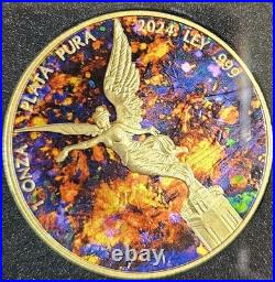 2024 Mexico Libertad Metal Black Opal Edition 1 Oz Silver Coin Beautiful