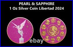 2024 Mexico Libertad Mother of Pearl Pink Sapphire (250 Mintage)