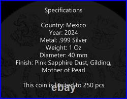 2024 Mexico Libertad Mother of Pearl Pink Sapphire (250 Mintage)