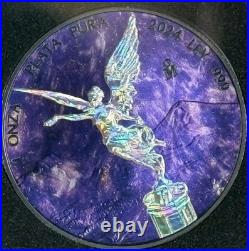 2024 Mexico Libertad Precious Gemstones Starry Charoite Edition 1 oz Silver Coin