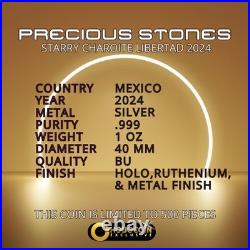 2024 Mexico Libertad Precious Gemstones Starry Charoite Edition 1 oz Silver Coin