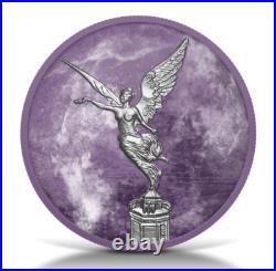 2024 Mexico Libertad Purple Marble Coin 1 oz. 999 Silver in box with coa