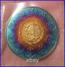 2024 Mexico Libertad Silver 1 Onza Amazing Rainbow Toned